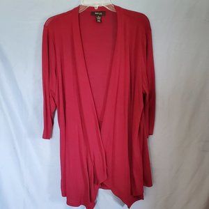 Style&Co Red Open Front Cardigan 1X